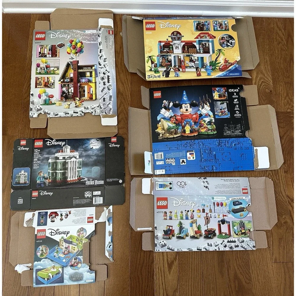 LEGO Disney Lot Of 6 Boxes 21352 43217 43268 40521 43212 43220 EMPTY BOXES ONLY